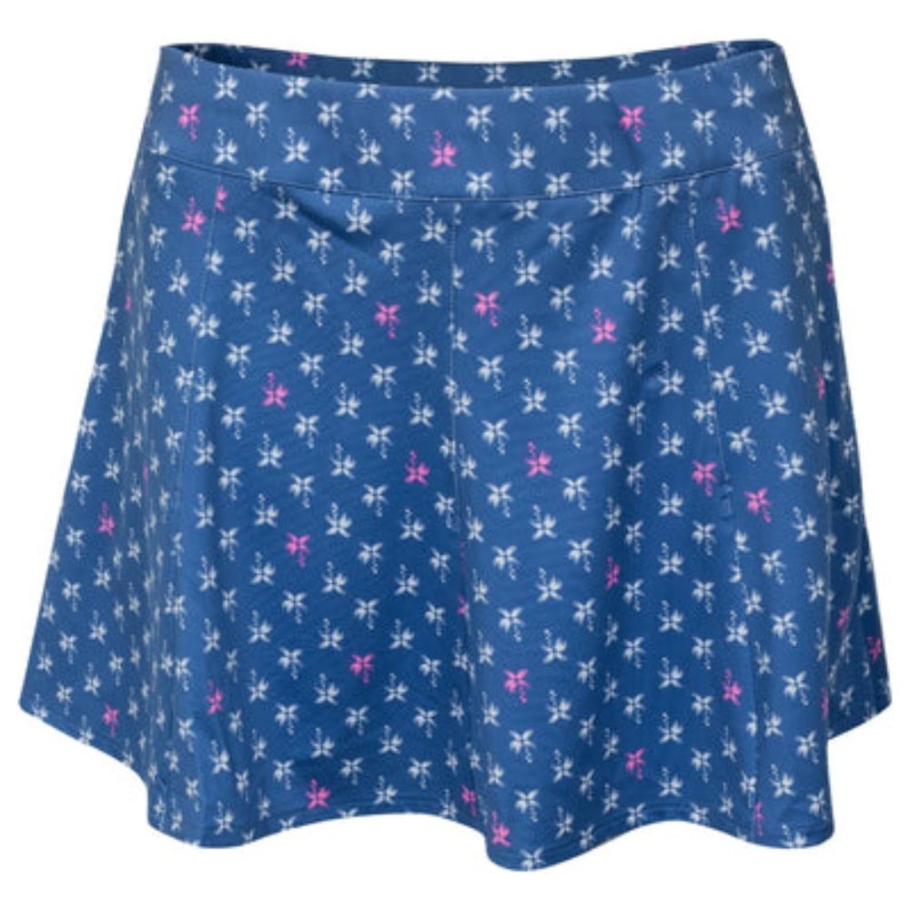 NWT RLX Ralph Lauren Women's Golf Nimes Blue Palms A lined Skort